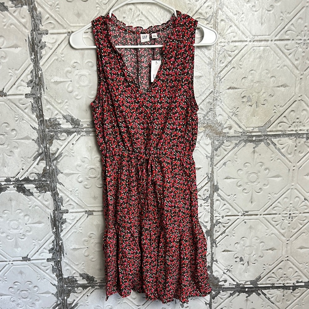 GAP Red tank floral V-Neck Sundress